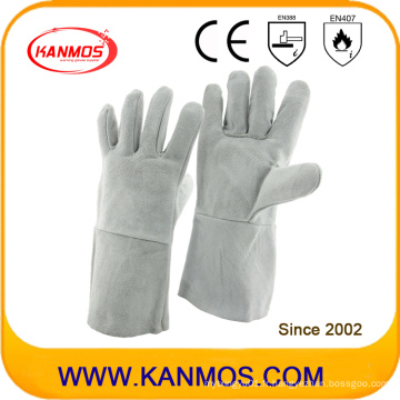 35cm Grey Cow Split Leather Industrial Hand Safety Welding Gants de travail (11101)